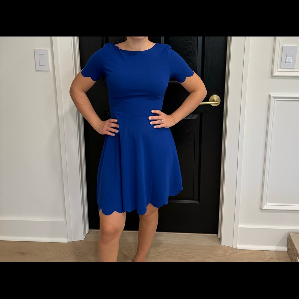 Adorable scalloped cobalt blue Aqua dress!